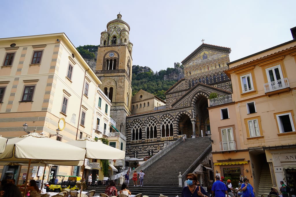 The grand church in Amalfi, Italy