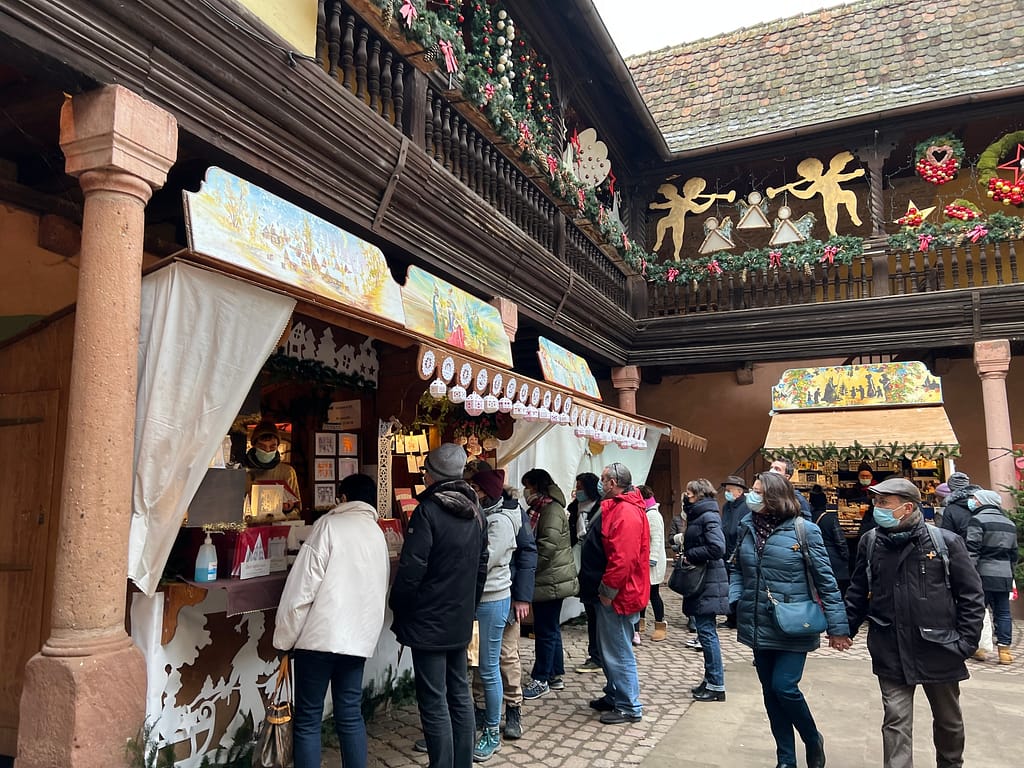 A Christmas Market in Kaysersberg, outside of Strasbourg