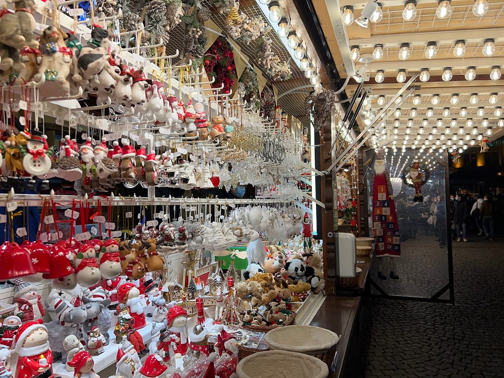 Ornaments at a European Christmas Market in 2021