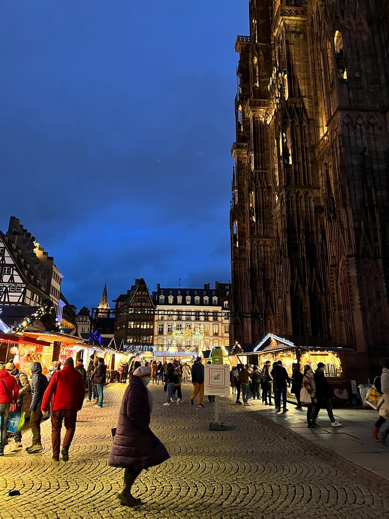 The Christmas Market in Strasbourg’s Place de la Cathédrale in 2021