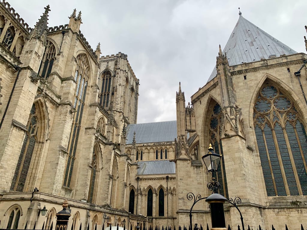 The York Minster, a beautiful Gothic Cathedral in the center of York, England