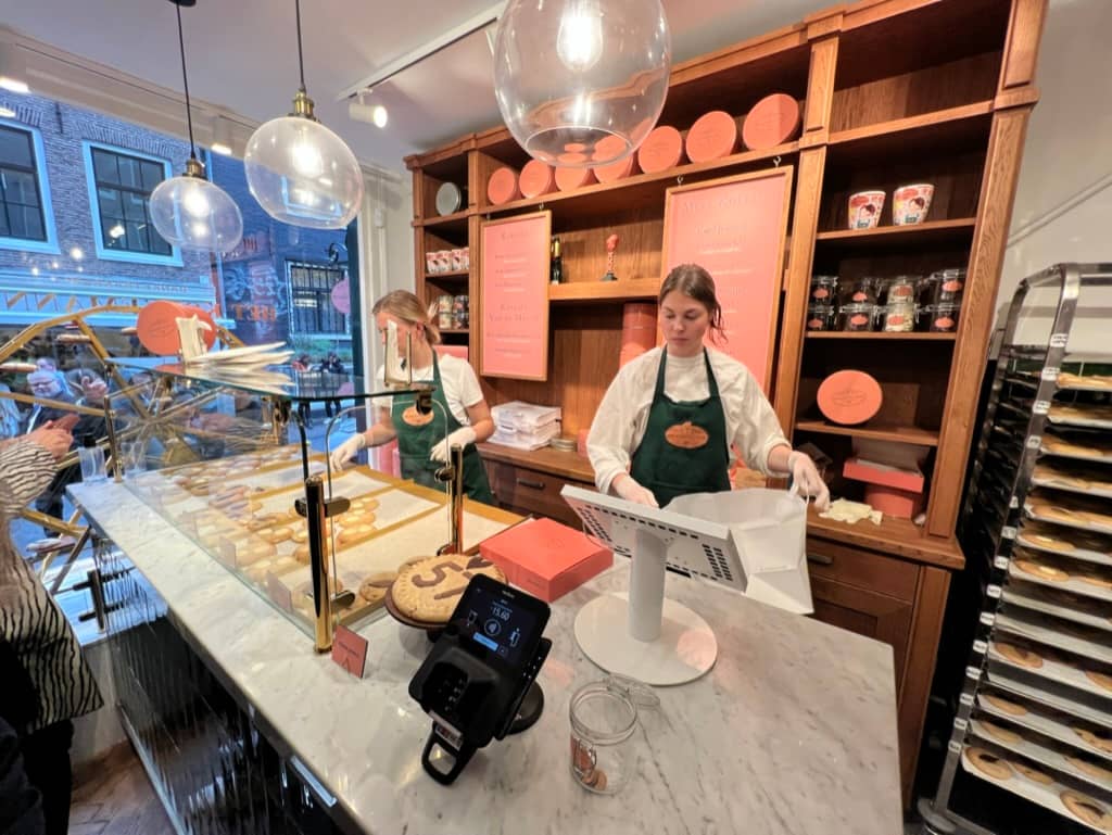 an inviting cookie bakery in Amsterdam